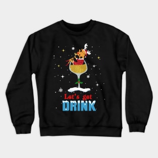 Reindeer Drink Wine Christmas Crewneck Sweatshirt